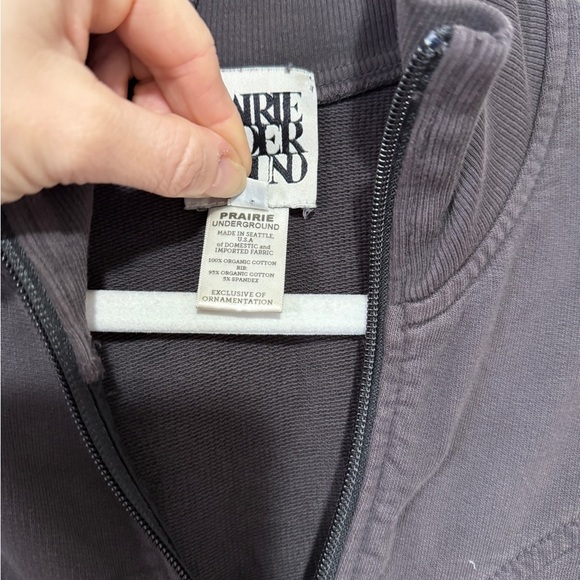 Prairie Underground Long Sleeve Zip Up Jacket Dress Dark Gray Cotton Size‎ L - Picture 4 of 7